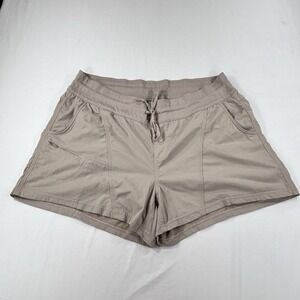 The North Face Womens Hiking Shorts XL Tan Solid Elastic Drawstring